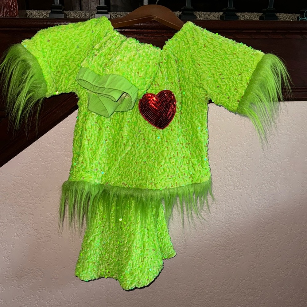 Kids Neon Green Heart Costume